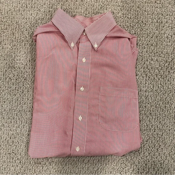 Brooks Brothers Red and White Striped Dress Shirt Regent Original Polo Shirt - Picture 7 of 7